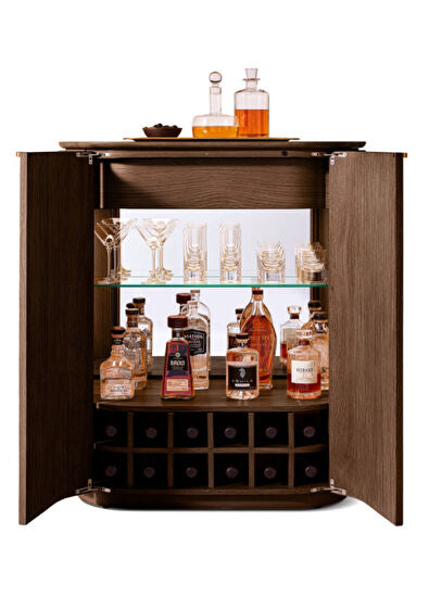 Claire Kahverengi Meşe Ahşap Bar Konsolu