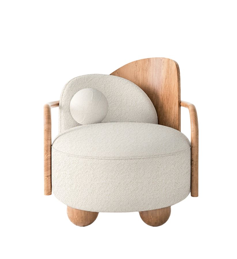 MODULA AHŞAP TOP YASTIKLI BERJER