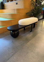 Cilia Beyaz Metal Ahşap Bench