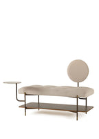 Arasta Gold Detaylı Kahverengi Krem Metal Ayaklı Bank