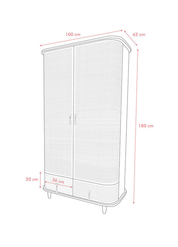 Francesco Masif Ahşap Bej Gardırop