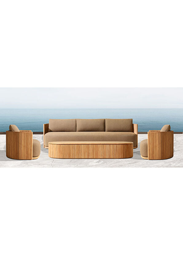 Hare Ahşap Bahçe Oturma Grubu