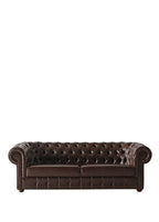 Mozart Kahverengi Deri Chester Kanepe