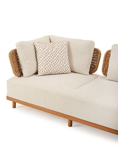 Avend Ekru Uzanmalı Bahçe Köşe Kanepesi