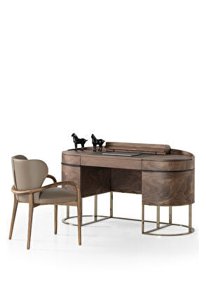 Aria Kahverengi Masif Ceviz Çalışma Masası