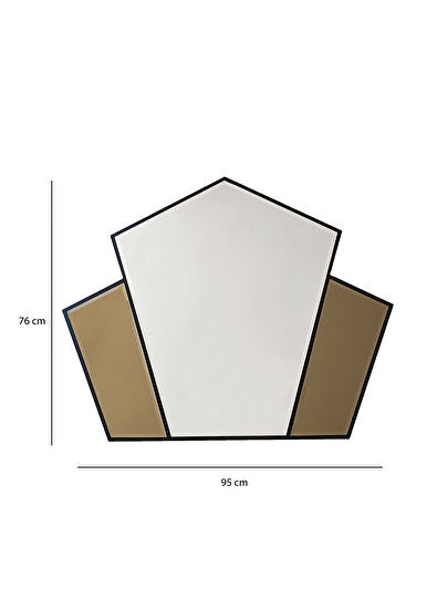 Selfish Bizoteli Bronz Detaylı Siyah Konsol Aynası