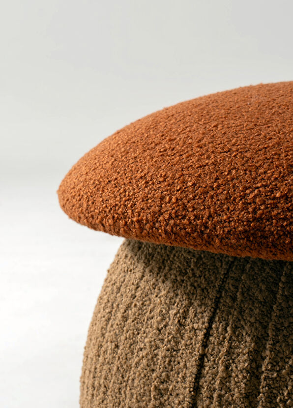 Smurf Turuncu Peluş Döşemeli Mantar Puf