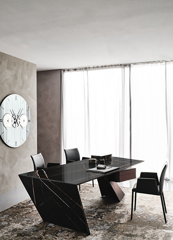 Nasdaq Sahara Noir Desenli Seramik Ofis Masası