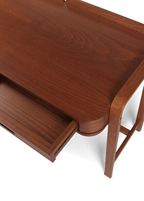 Demce Açık Ceviz Ahşap Çalışma Masa Sandalyesi ve Konsol Takımı