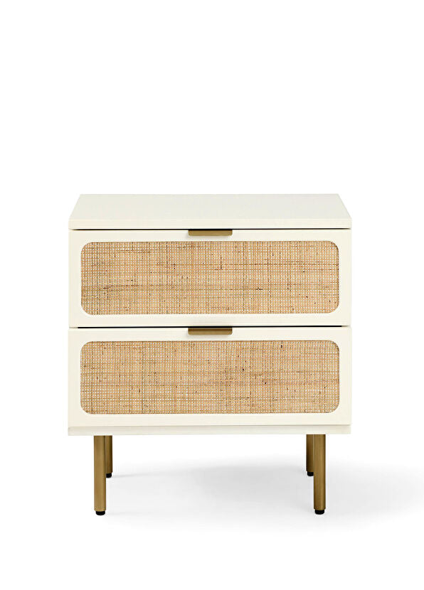 Noras Hazeranlı Ahşap Beyaz Komodin