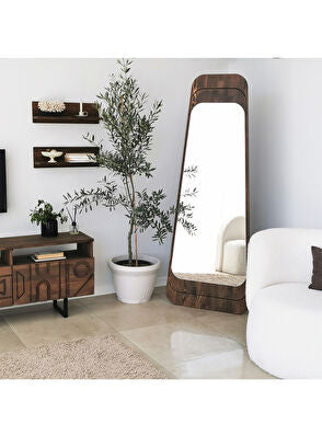 Smooth Ceviz Renkli Masif Boy Ayna