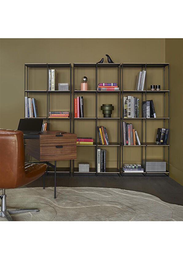 Tanis Walnut Black Fenix Çelik Çalışma Masası 130x74 cm