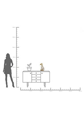 Dog Altın Rengi Dekoratif Duvar Aynası