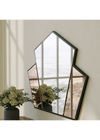 Selfish Bizoteli Bronz Detaylı Siyah Konsol Aynası