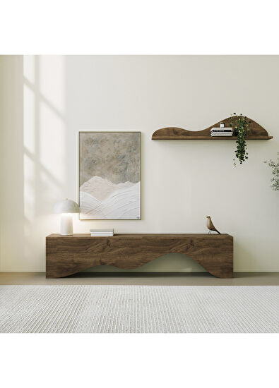 Mountains Ceviz Ahşap Tv Seti