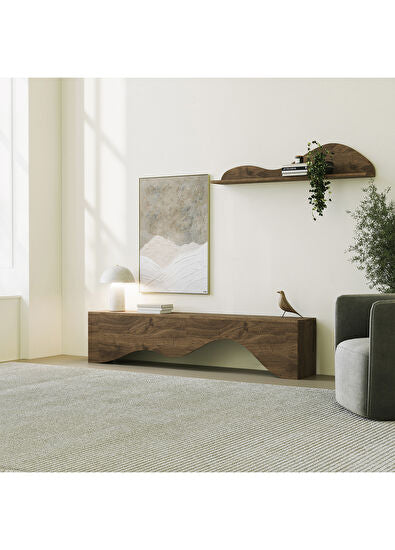 Mountains Ceviz Ahşap Tv Seti