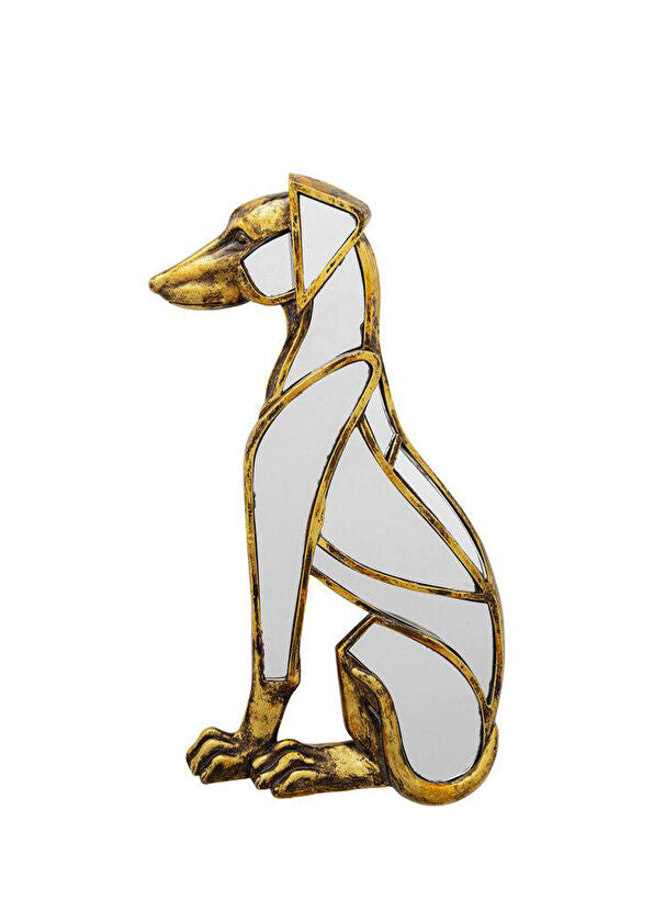 Dog Altın Rengi Dekoratif Duvar Aynası