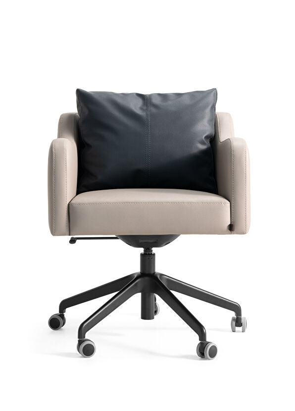 Papillonne Bej Tekerlekli Sırt Detaylı Ofis Sandalyesi