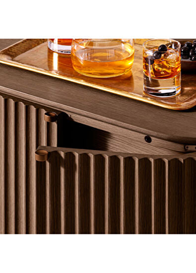 Claire Kahverengi Meşe Ahşap Bar Konsolu