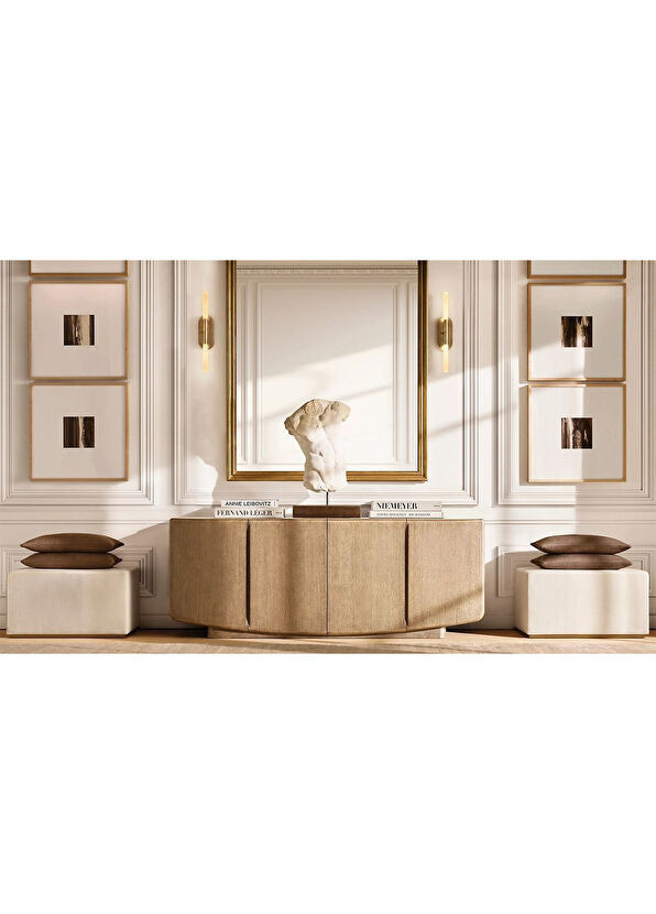 Glow Naturel Meşe Ahşap Dört Kapaklı Konsol