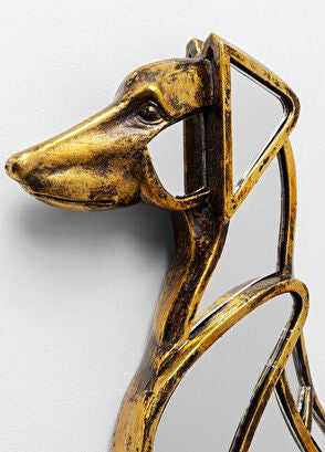 Dog Altın Rengi Dekoratif Duvar Aynası