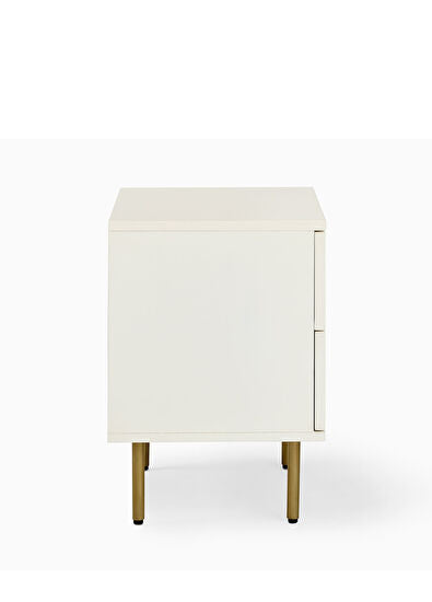 Noras Hazeranlı Ahşap Beyaz Komodin