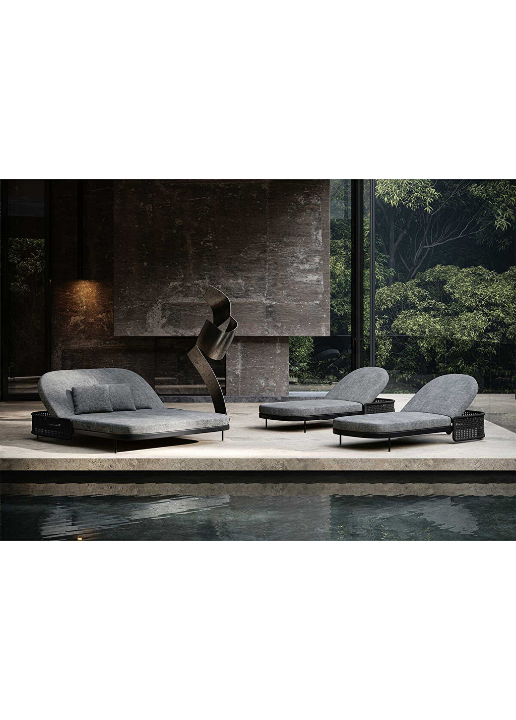 Miura Nightfall Antrasit Alüminyum Daybed Bahçe Koltuğu