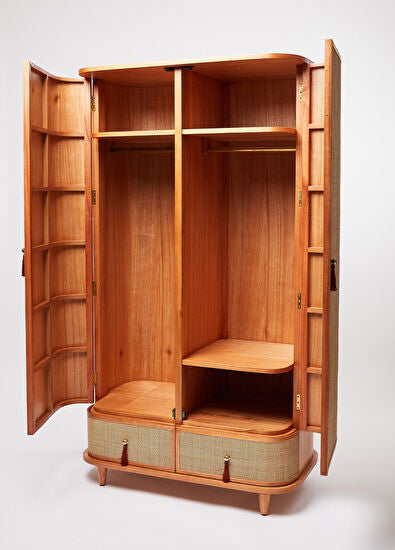 Francesco Masif Ahşap Bej Gardırop