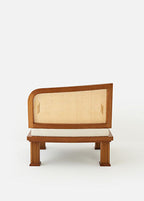 Rattan Detaylı Ceviz Lounge Tekli Koltuk