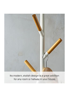 Plaın Ayaklı Beyaz Askılık