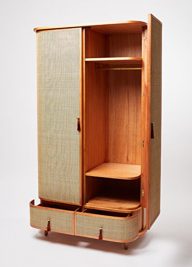 Francesco Masif Ahşap Bej Gardırop