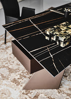 Nasdaq Sahara Noir Desenli Seramik Ofis Masası