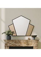 Selfish Bizoteli Bronz Detaylı Siyah Konsol Aynası