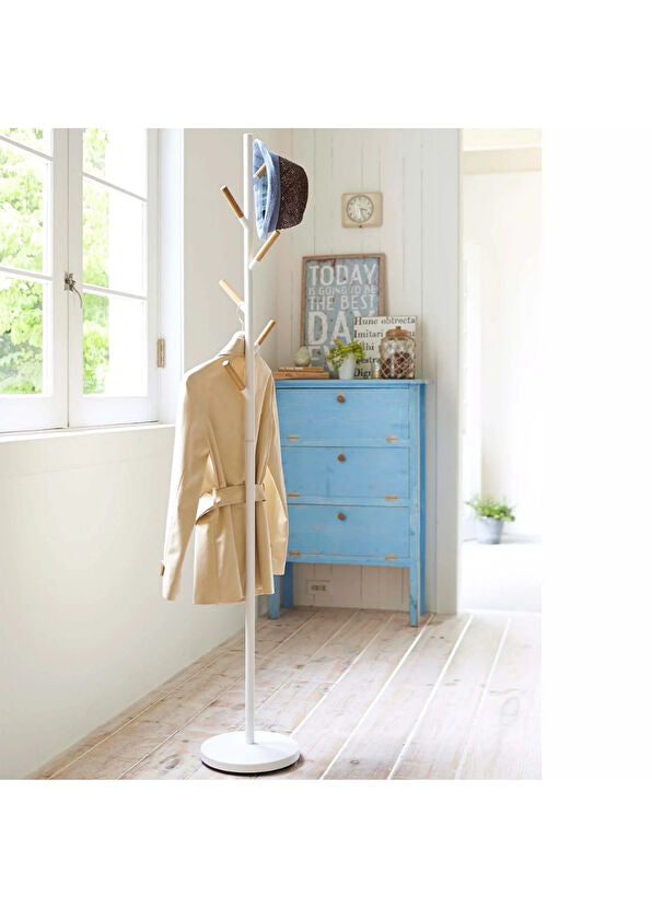 Plaın Ayaklı Beyaz Askılık