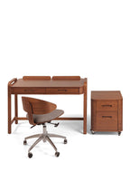 Demce Açık Ceviz Ahşap Çalışma Masa Sandalyesi ve Konsol Takımı