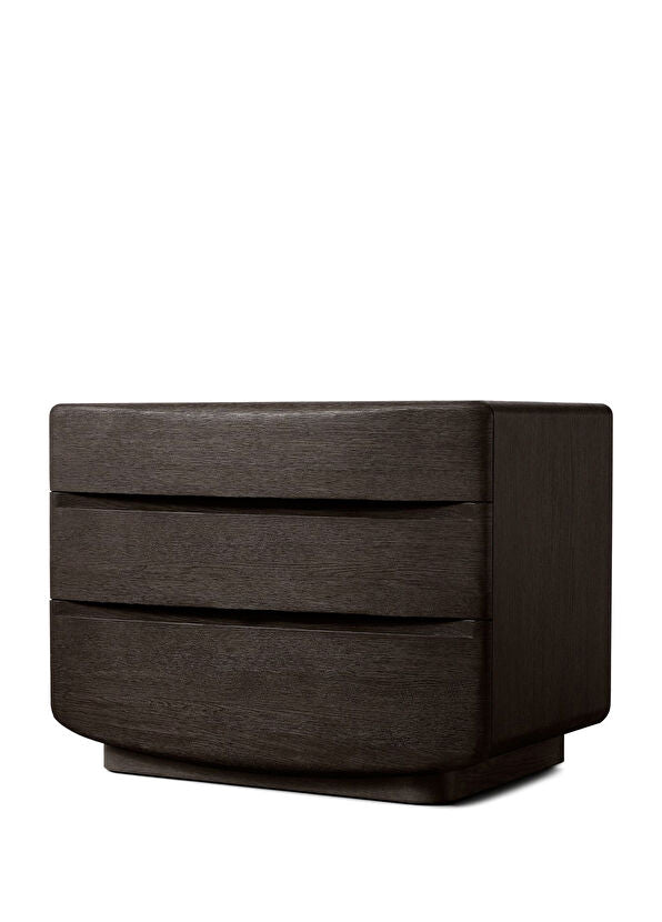 Glow Siyah Meşe Ahşap Komodin