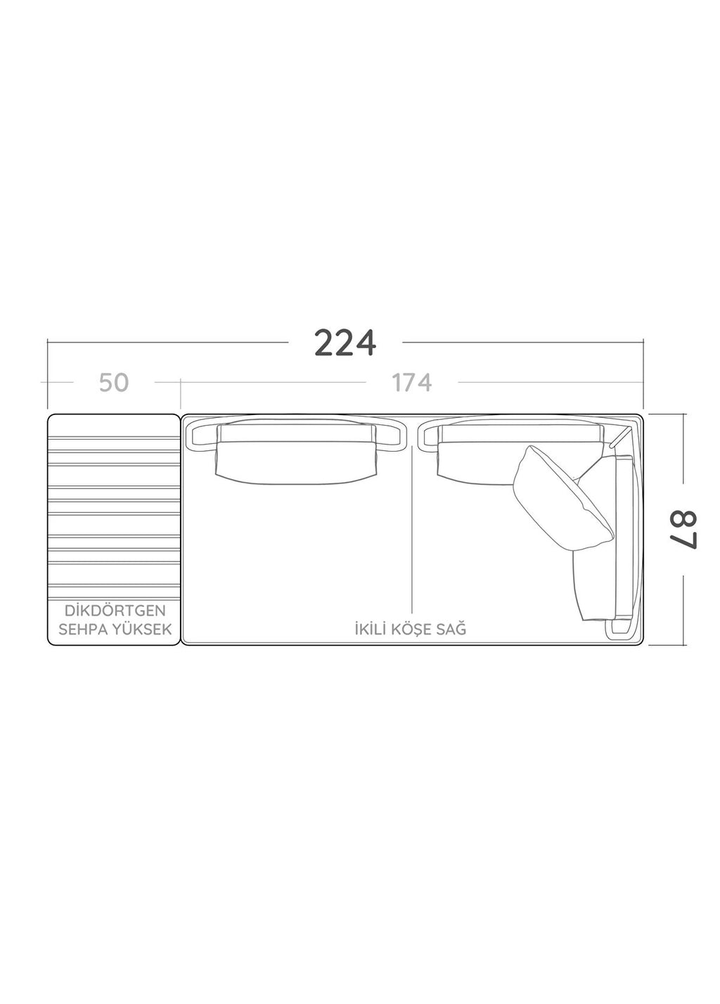 Avend Ekru Iroko Sehpalı Bahçe Kanepesi