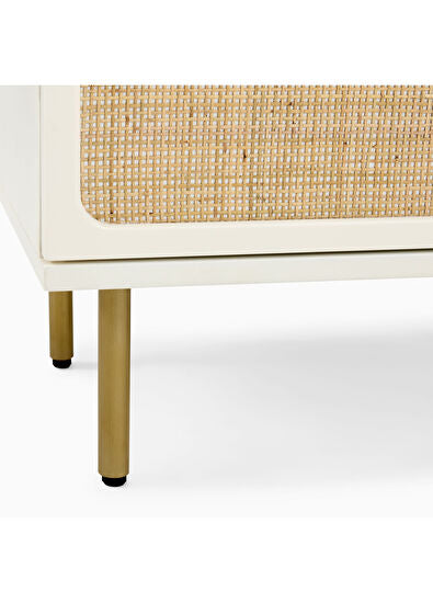 Noras Hazeranlı Ahşap Beyaz Komodin