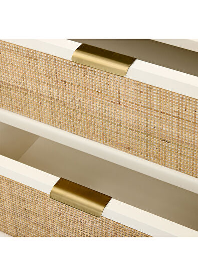 Noras Hazeranlı Ahşap Beyaz Komodin