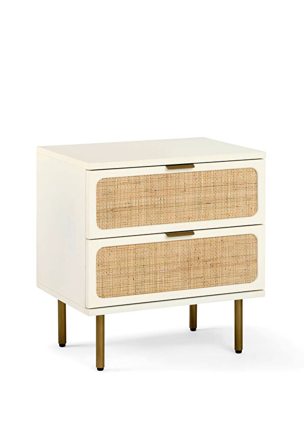 Noras Hazeranlı Ahşap Beyaz Komodin