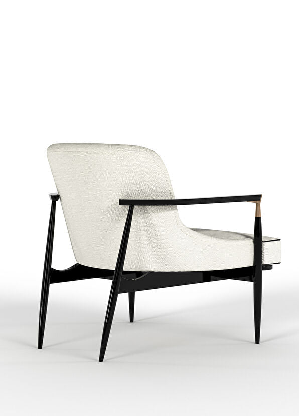 Morini Ahşap Ayaklı Beyaz Tekli Koltuk