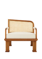 Rattan Detaylı Ceviz Lounge Tekli Koltuk