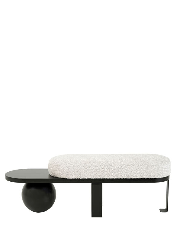 Cilia Beyaz Metal Ahşap Bench
