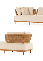 Avend Ekru Uzanmalı Bahçe Köşe Kanepesi