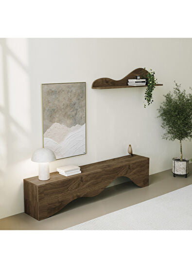 Mountains Ceviz Ahşap Tv Seti